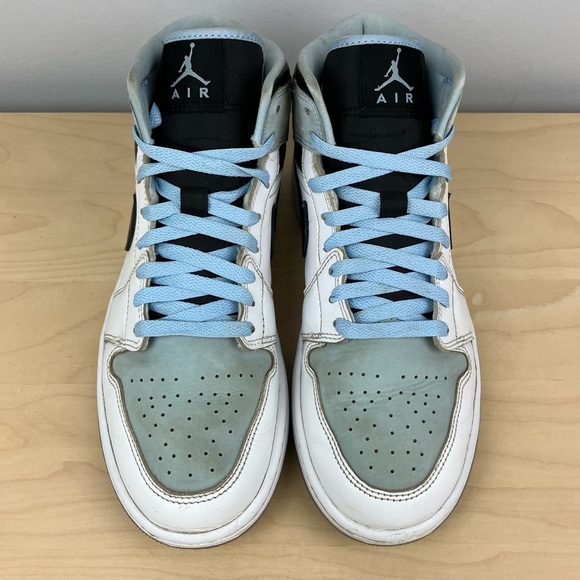 Nike Air Jordan Retro 1 Mid SE Ice Blue Black Men’s Size 8.0 Basketball Shoes - Picture 4 of 11